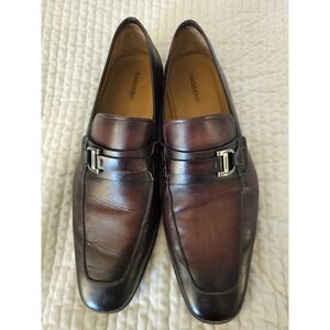 Magnanni Raso II Men's Midbrown Leather Strap Bit Loafers Shoes Men's US 12
